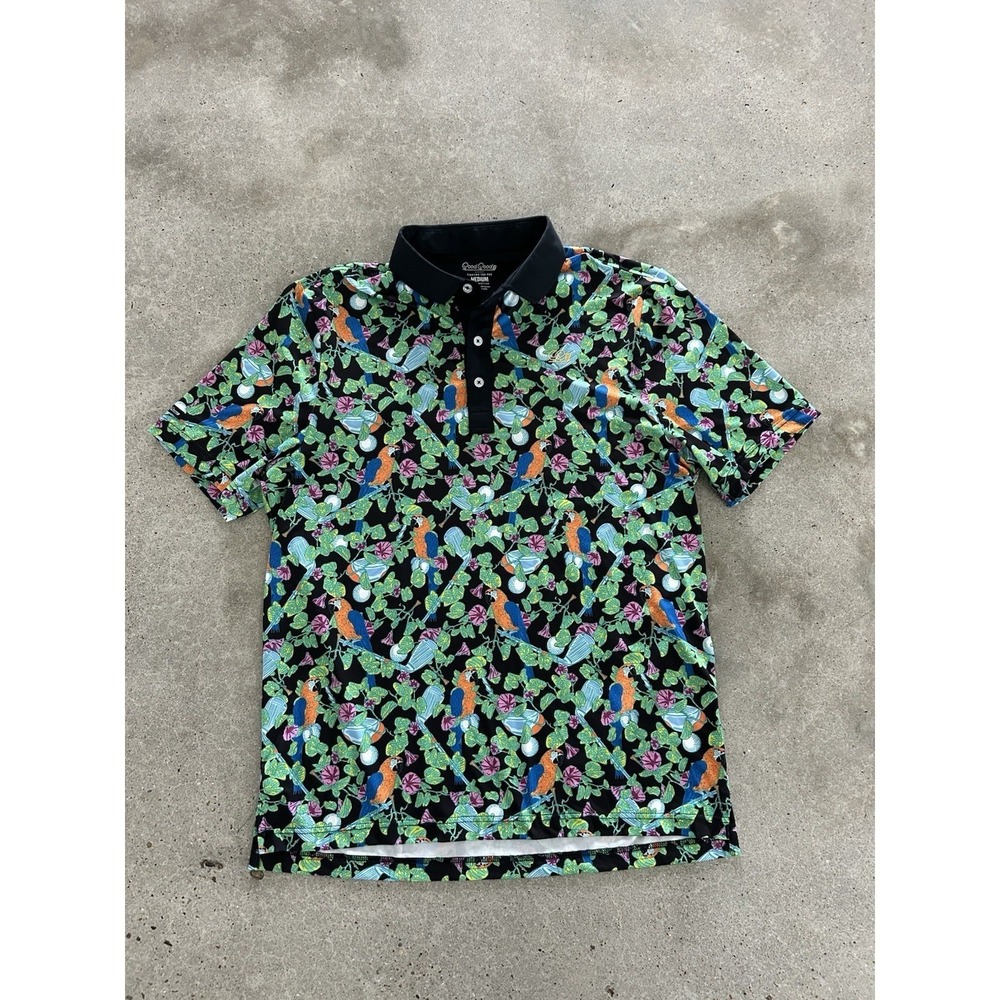 Good Good Golf Men's Golf Polo Size Medium Birds &‎ Bogeys Print